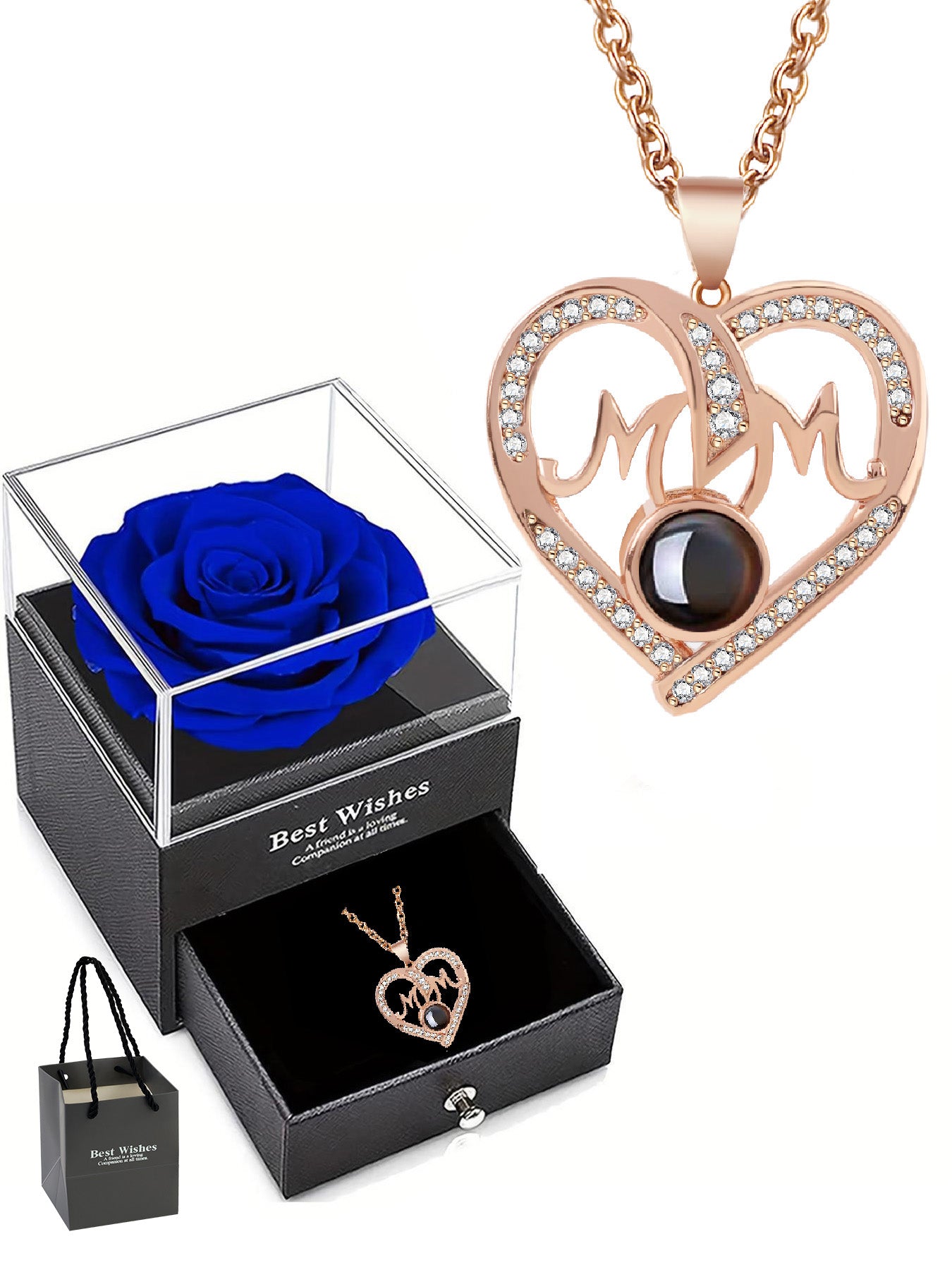 Simple love mom projection necklace, anniversary gift for mom and grandma, Mother's Day gift, daily holiday gift, gift for mom and wife, Valentine's Day, Christmas, Thanksgiving, anniversary gift, women's necklace, women's jewelry gift