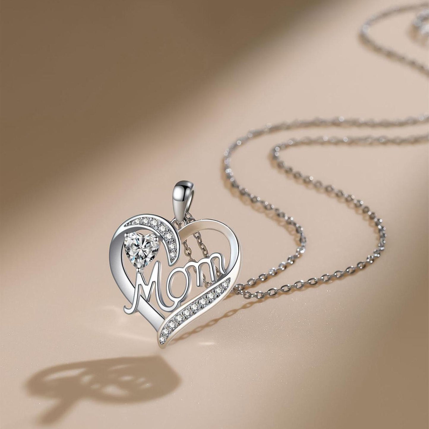 Fashionable design double heart love pendant necklace with apple rose gift box, women's mother necklace, women's rose gift box necklace, Mother's Day gift, holiday gift for mother and grandmother, gift for wife, Mother's Day gift for mother, jewelry birth