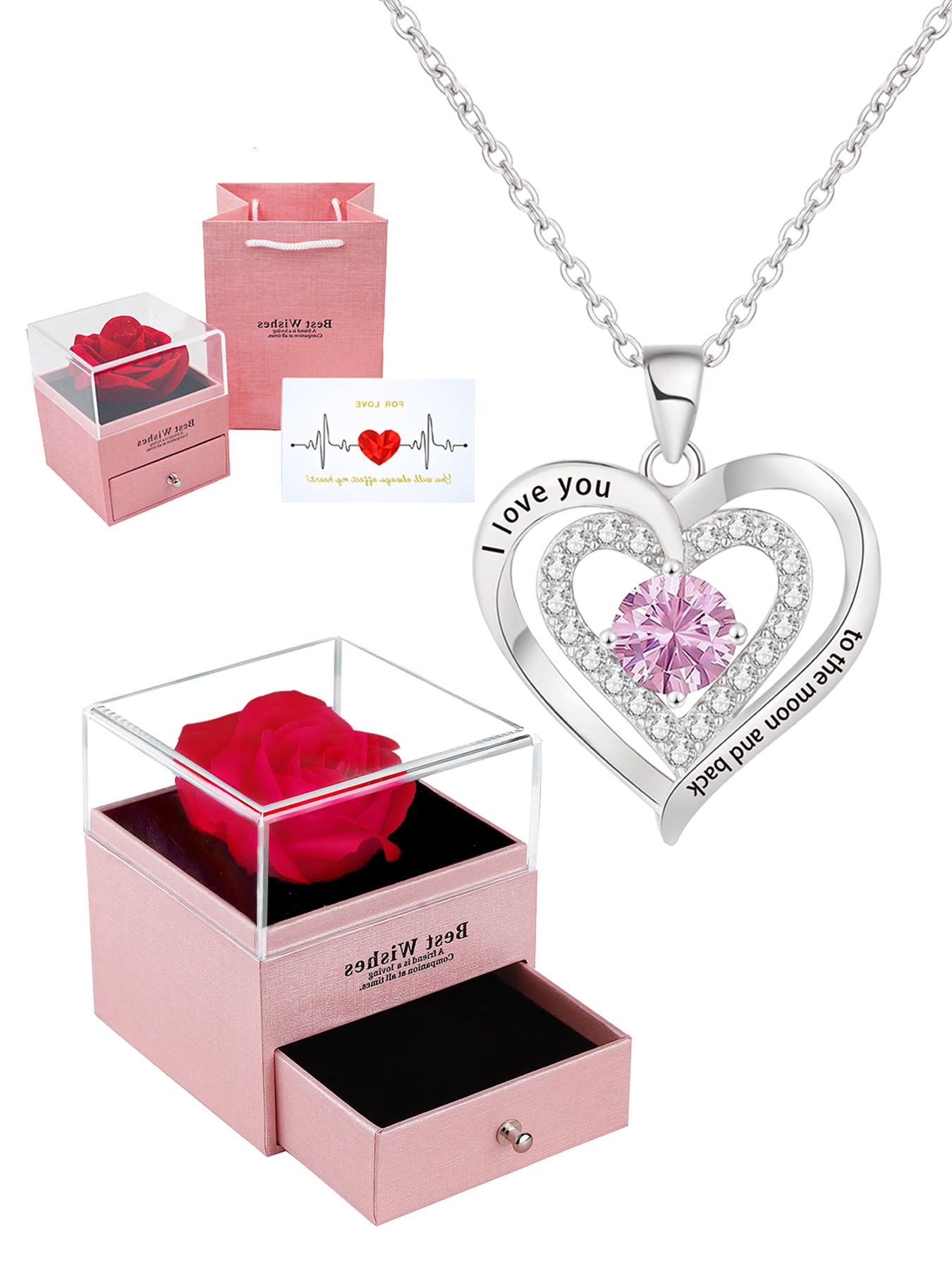 Mother's Day Gifts Jewelry Heart Shaped Necklaces Delicate Women's Necklaces Love Pendant Necklace Jewelry Gifts For Grandmother Mom Daughter Wife Gifts for Mom Women's Mom Necklaces Mom's Birthday Gifts Mother's Day Gifts for Mom Son and Daughter Gifts f