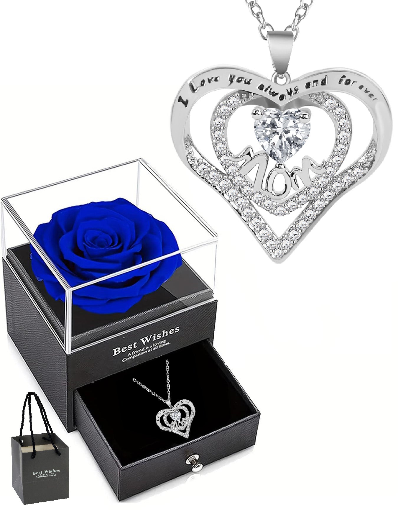 Exquisite mom design heart-shaped necklace, anniversary gift for mom and grandma, Mother's Day gift, party fashion jewelry, mom women's necklace, gift for girlfriend, mother and wife, anniversary gift, women's mother necklace, women's jewelry gift
