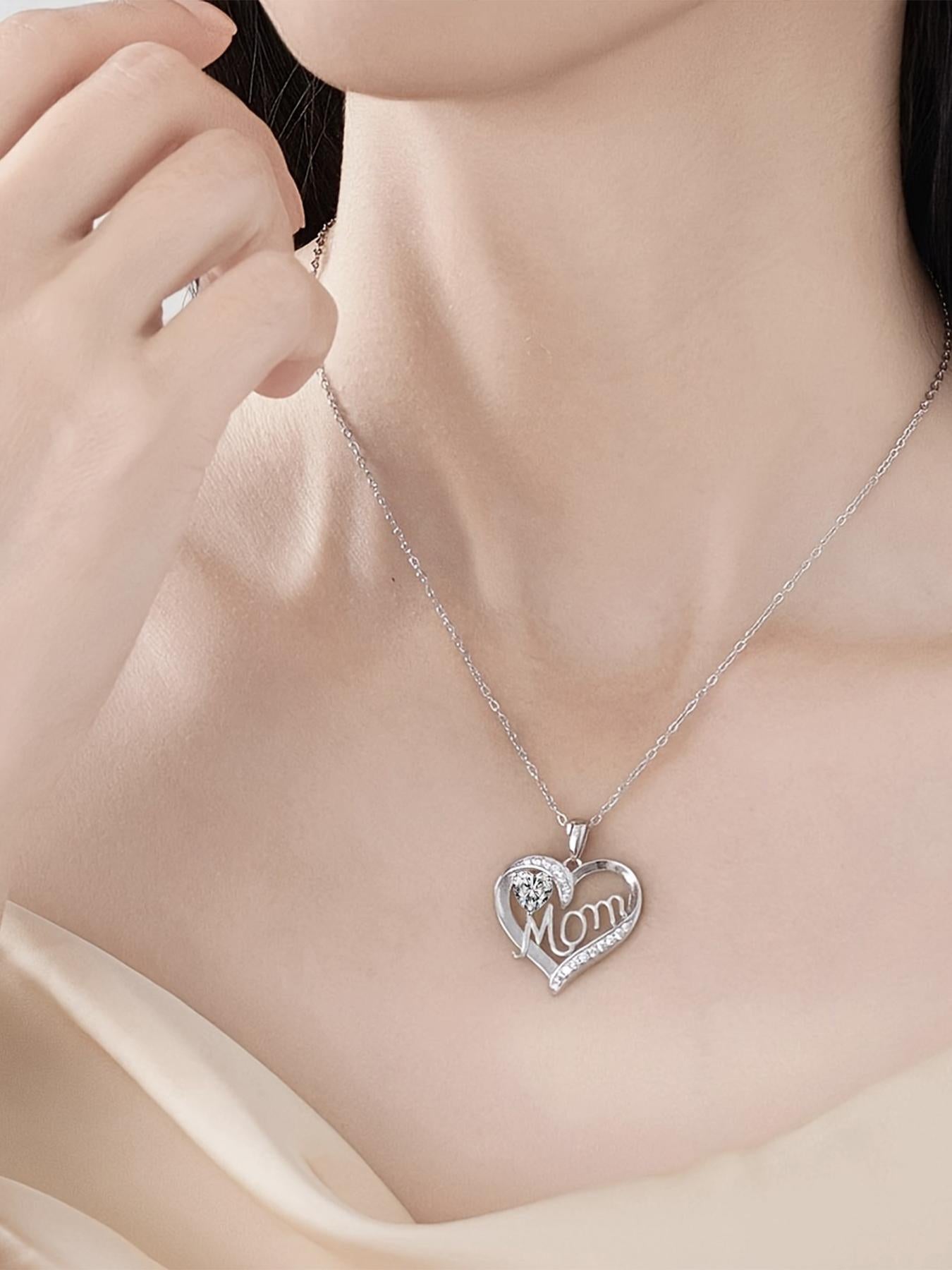 Double Heart Love Simple Pendant Necklace Double Door Rose Gift Box, Women's Mother's Necklace, Women's Rose Gift Box Necklace, Mother's Day Gift, Holiday Gift for Mom and Grandma, Gift for Wife, Mother's Day Gift for Mom, Jewelry Birthday Gift for Women,
