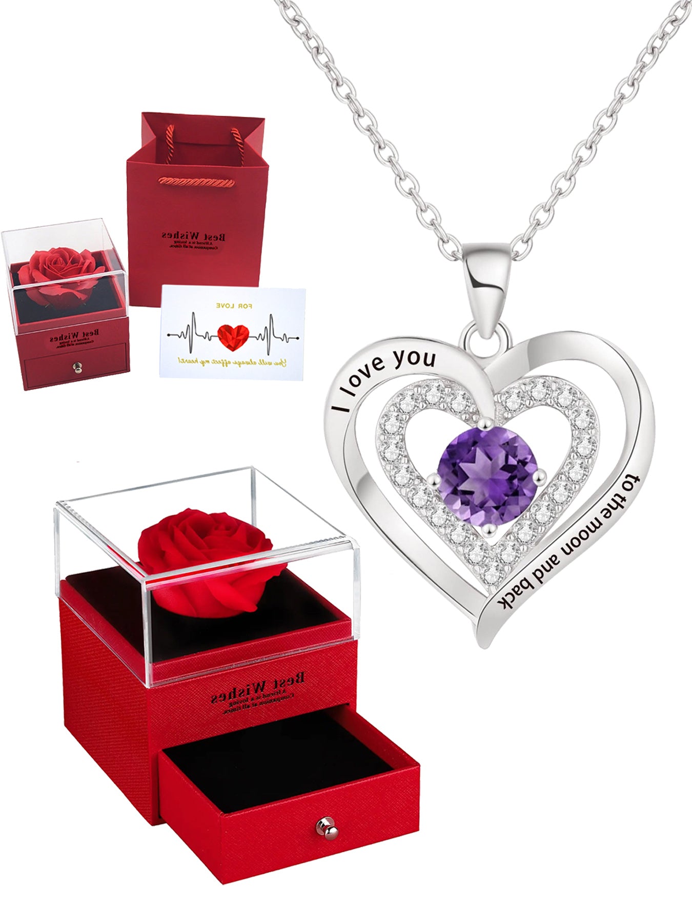 Mother's Day Gifts Jewelry Heart Shaped Necklaces Delicate Women's Necklaces Love Pendant Necklace Jewelry Gifts For Grandmother Mom Daughter Wife Gifts for Mom Women's Mom Necklaces Mom's Birthday Gifts Mother's Day Gifts for Mom Son and Daughter Gifts f