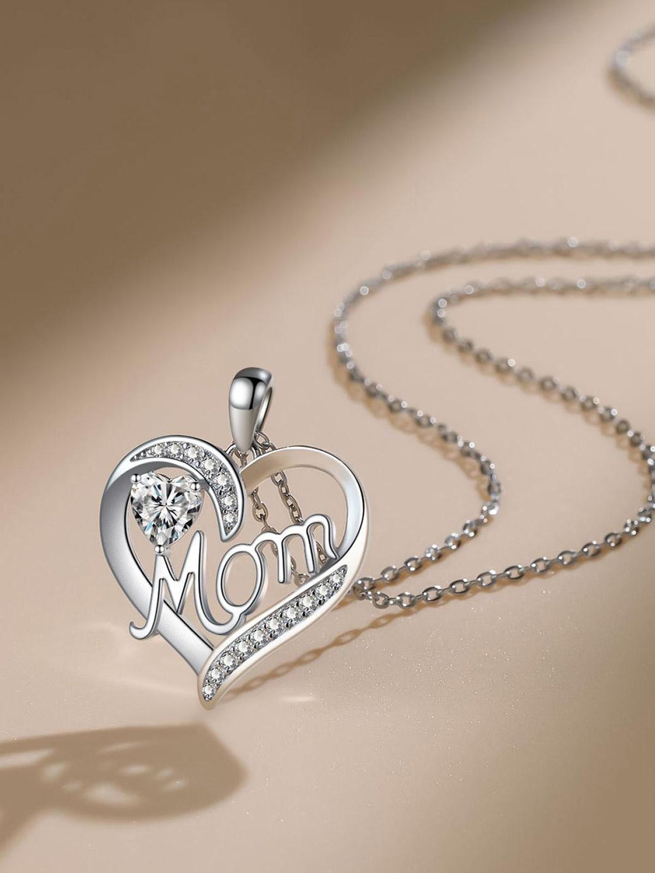 Double heart love design pendant necklace, women's mother necklace, women's rose gift box necklace, Mother's Day gift, holiday gift for mother, grandmother, anniversary gift, gift for wife, Mother's Day gift for mother, jewelry birthday gift for women