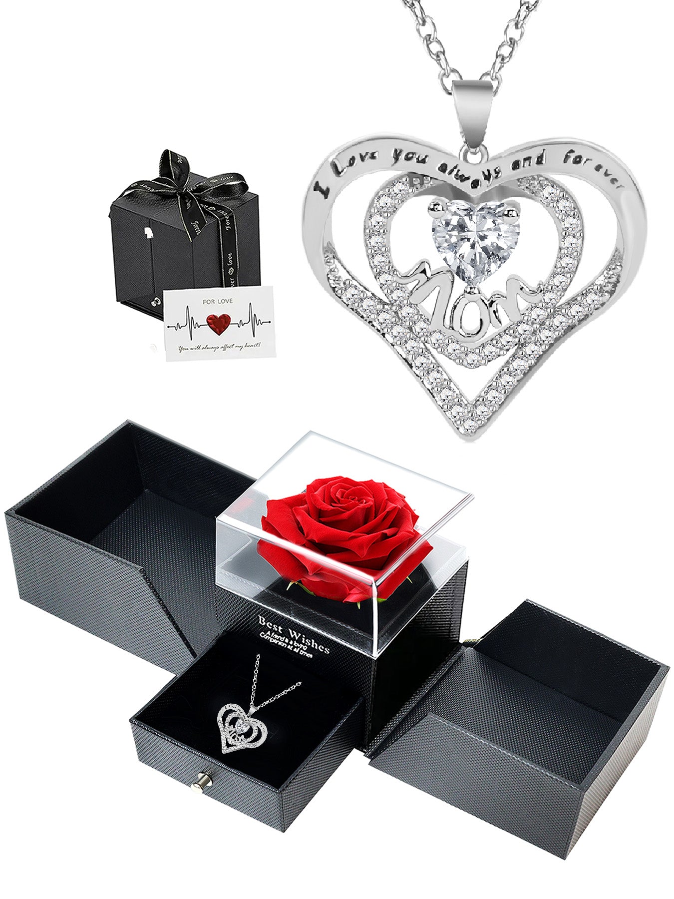 Simple mom design heart-shaped necklace, anniversary gift for mom and grandma, Mother's Day gift, party fashion jewelry, mom women's necklace, gift for girlfriend, mother and wife, anniversary gift, women's mother necklace, women's jewelry gift