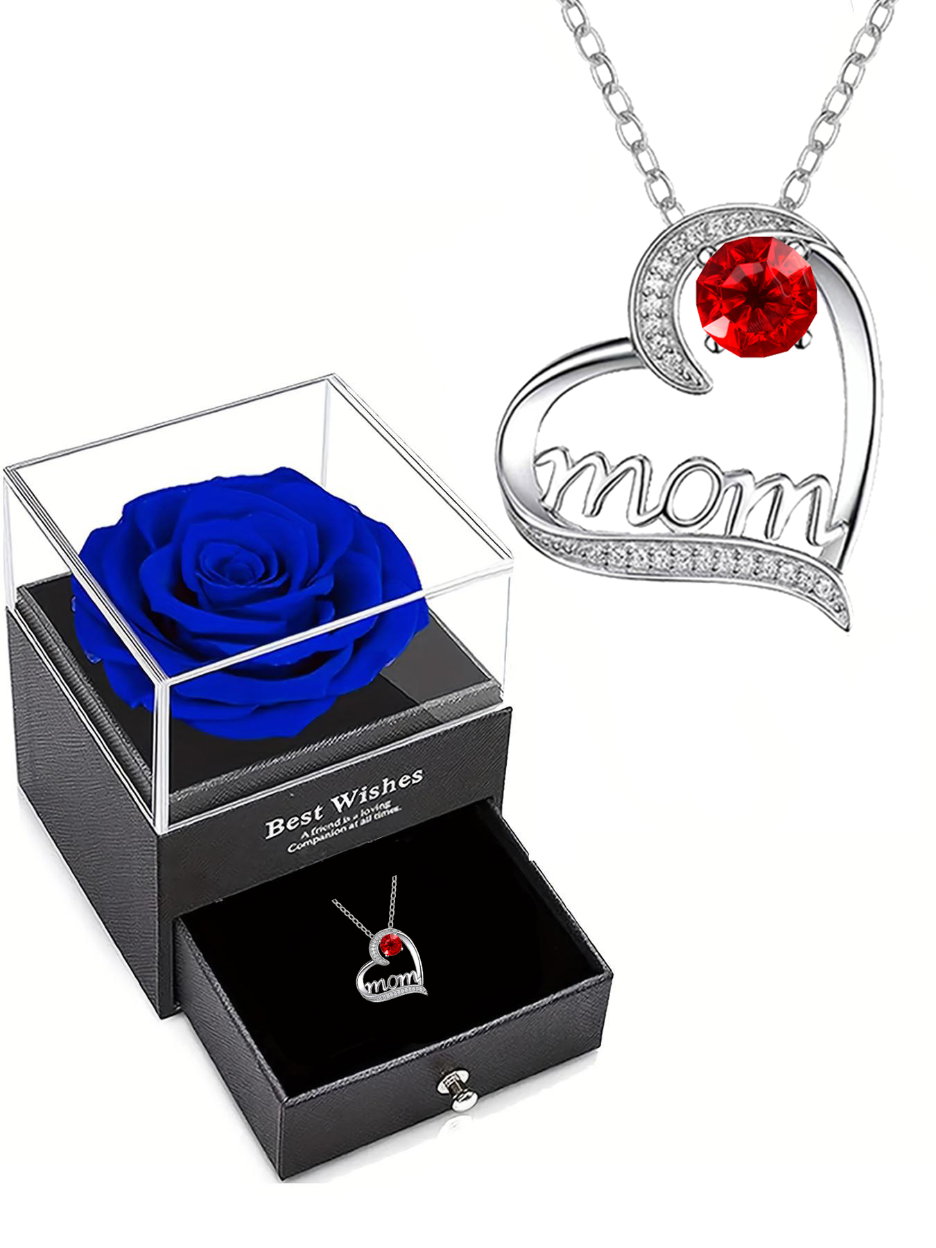 Mom love necklace with exquisite rose gift box, women's mother necklace, Mother's Day gift, holiday gift for mother and grandmother, anniversary gift, gift for wife, Mother's Day gift for mother, birthday holiday gift for women
